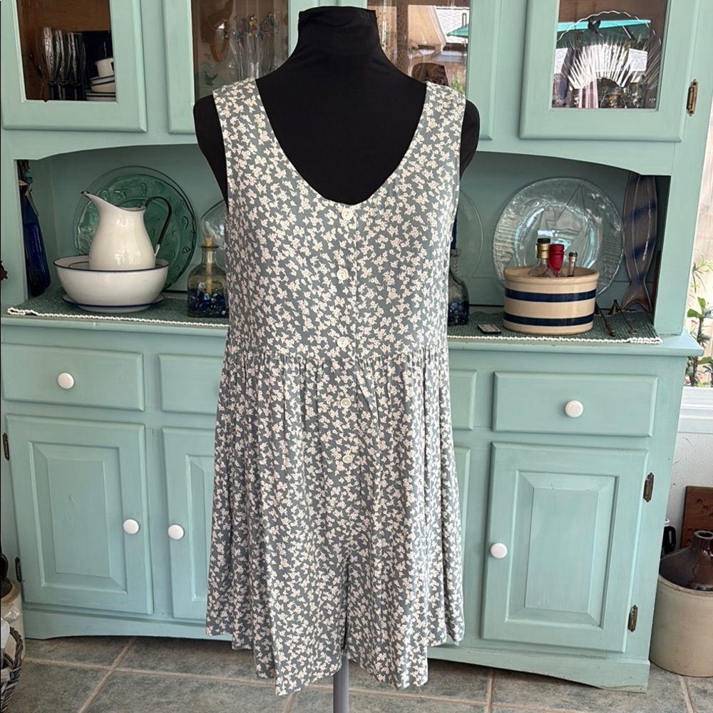 Floral Sleeveless Romper - Blue and White